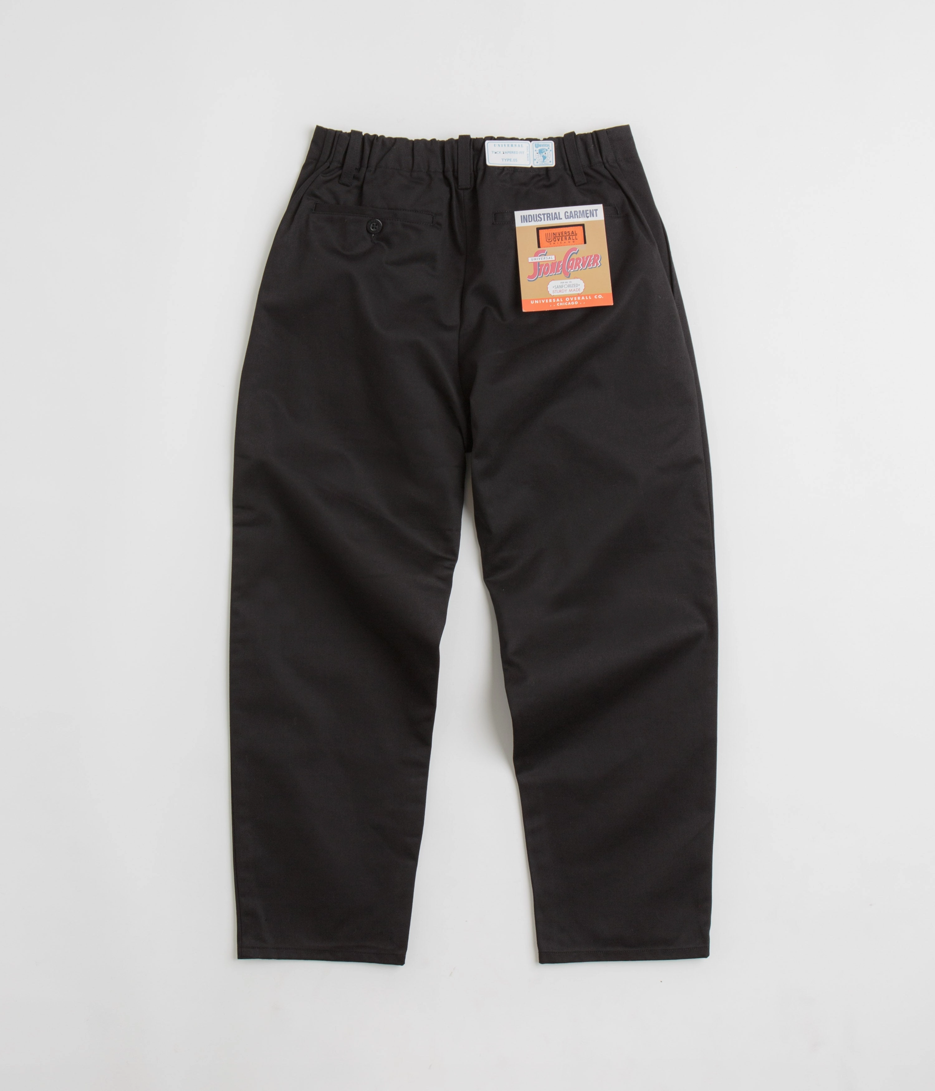 Universal Overall Type.05 Tuck Tapered Pants - Black Contrast Trim