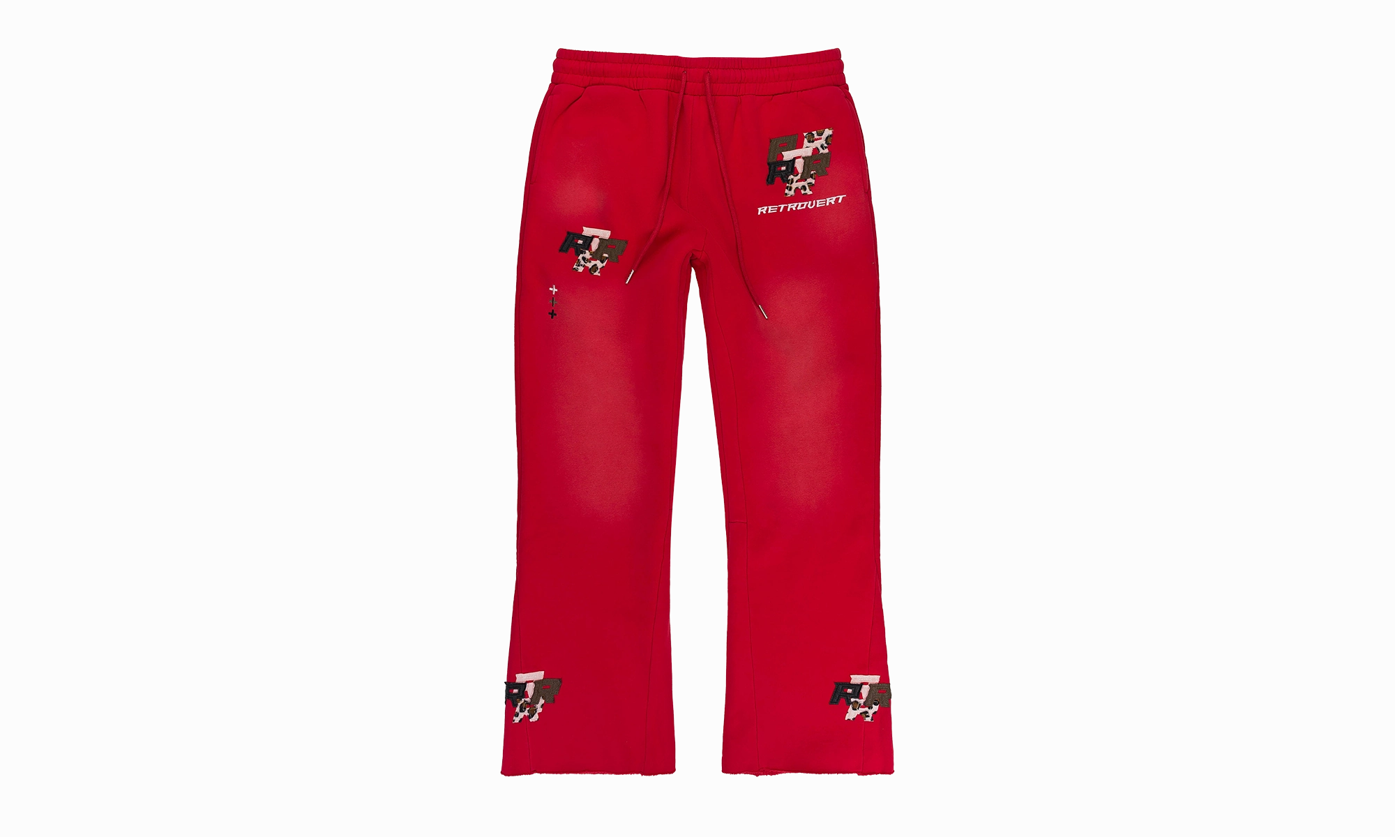 RED EXCLUSIVE PATCH FLARE SWEATPANTS "Red"