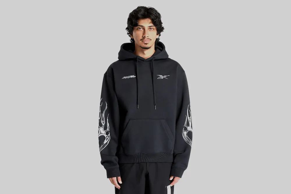 Contrast Stitch Detailing AthleisureReady Reebok x ANUEL AA Hoodie