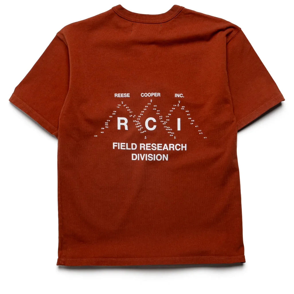 Business Trip family event Reese Cooper Field Research Tee - Burnt Orange