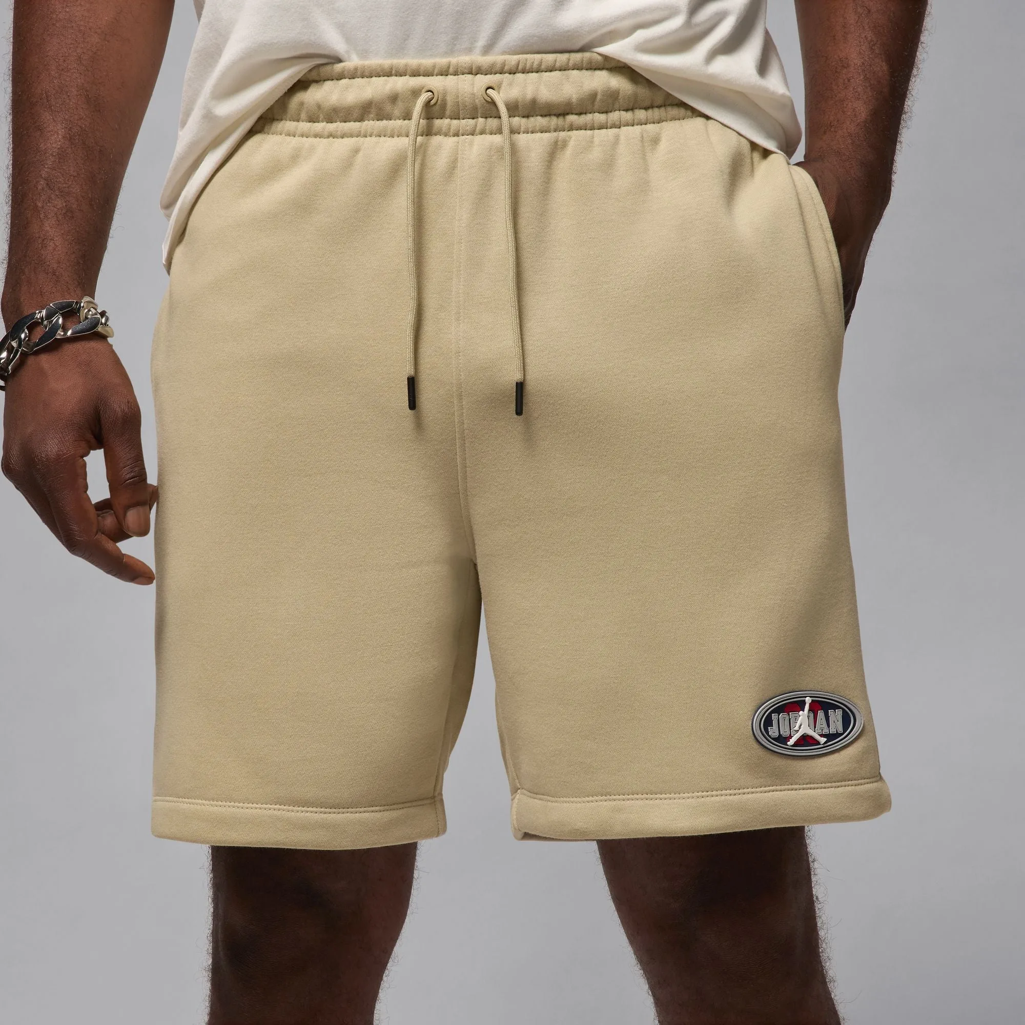 Air Jordan Flight Fleece Shorts (Beige) Boho Free MicroPerforatedTexture