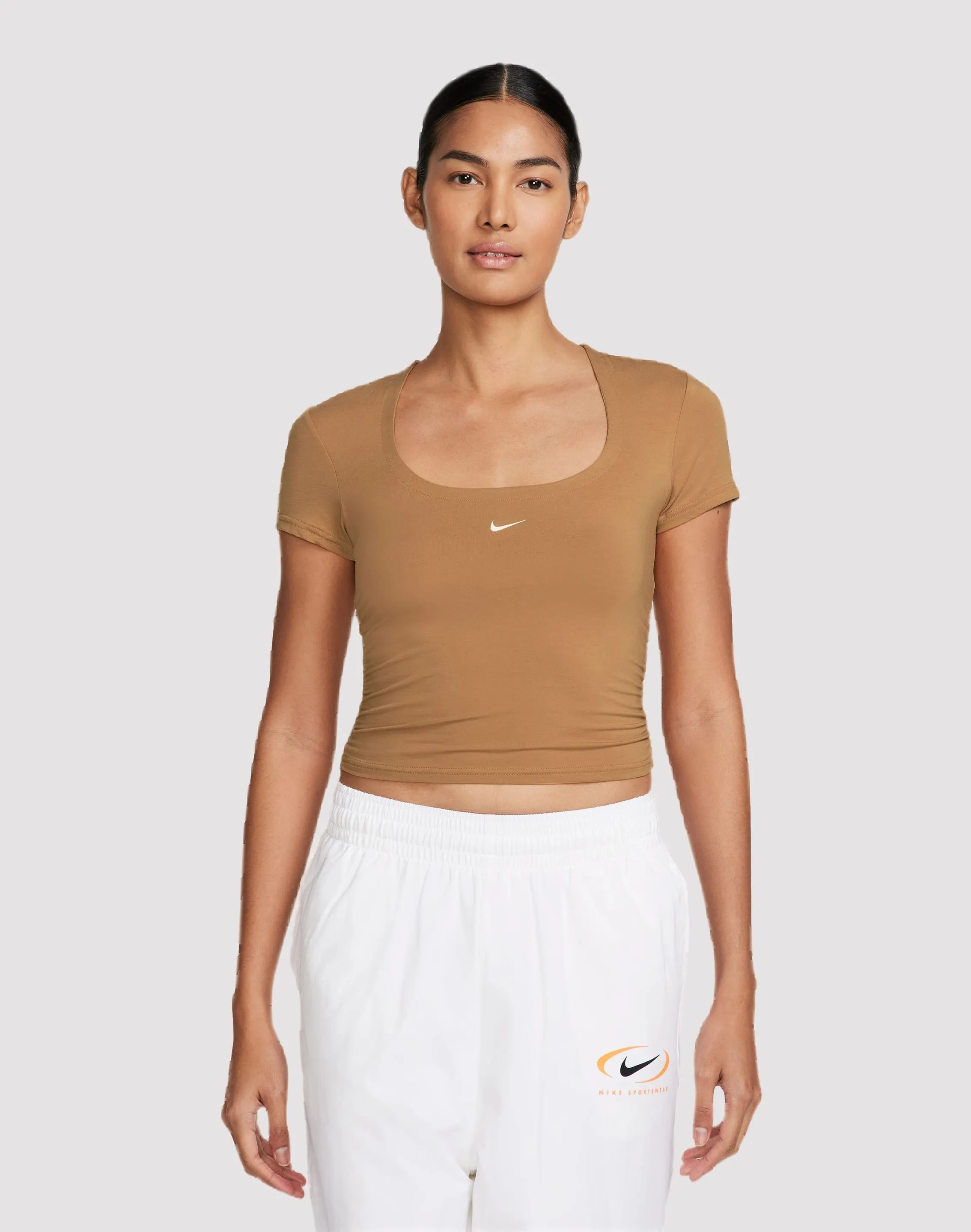 Nike Sportswear Chill Knit Short-Sleeve Square-Neck Top Carry Ease