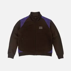 OekoTexCertified SustainableBlend TECH LOGO TRACK JACKET - BROWN / PURPLE