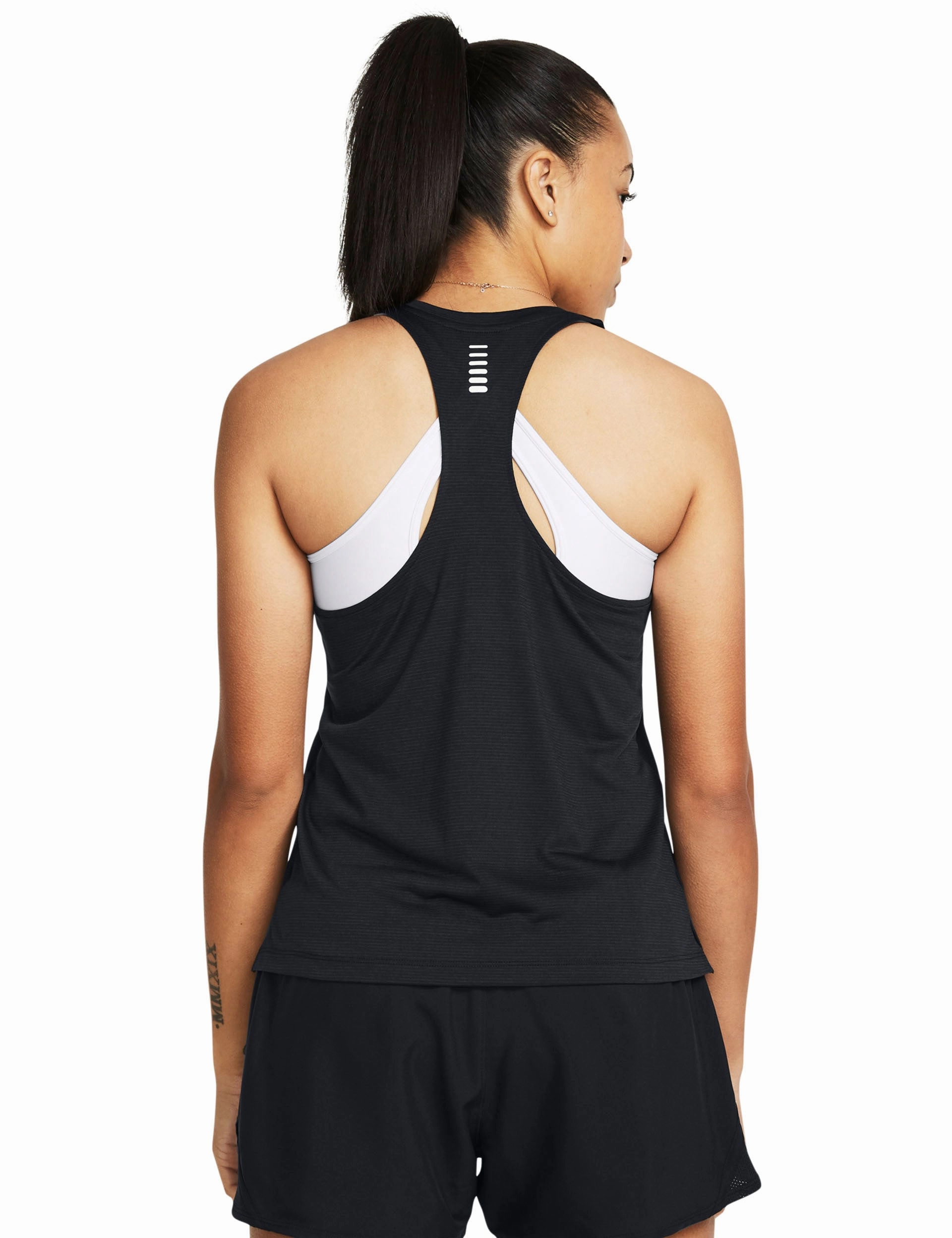 Yoga Friendly Back Design Shock Resistant Launch Singlet - Black/Reflective