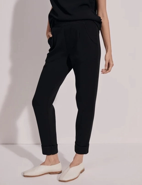 Elastic Free Fit Hypoallergenic Inner Lining The Rolled Cuff Pant 25" - Black