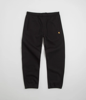 Carhartt Chase Sweatpants - Black / Gold Lightweight Construction