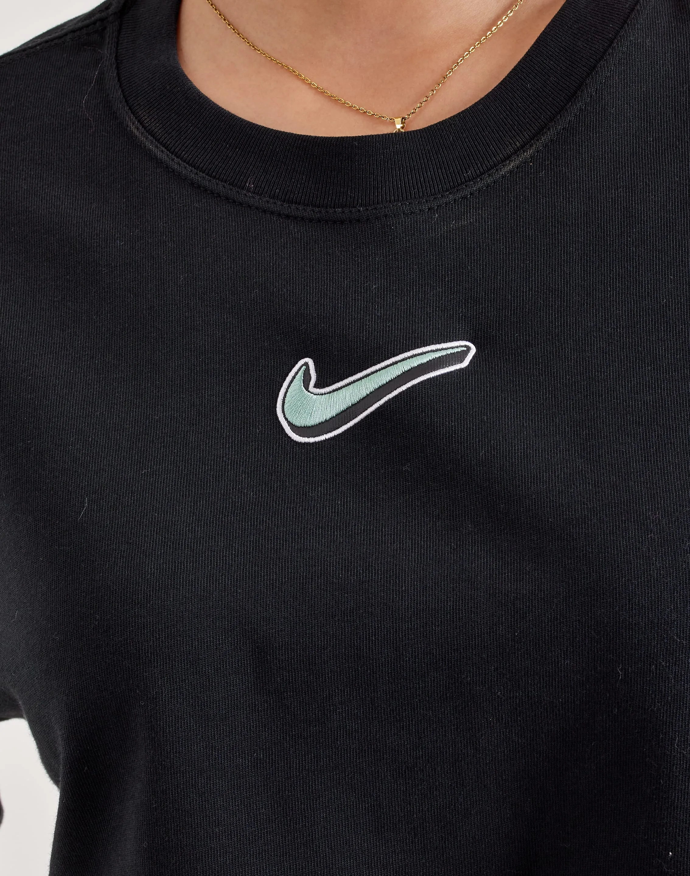 Nike Long-Sleeve Cropped Tee Harbor Style 4Way Stretch