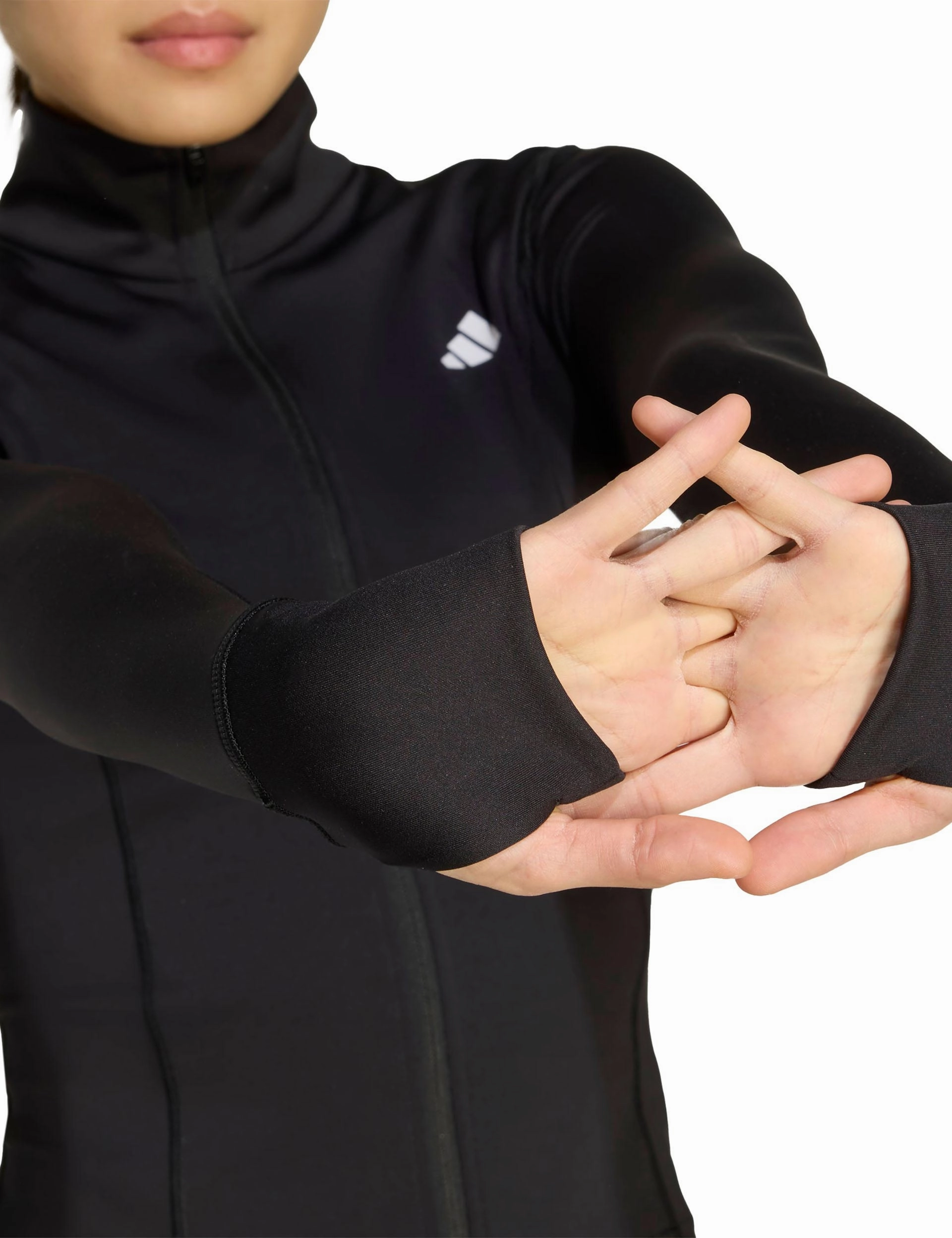 Optime Essentials Full-Zip Jacket - Black High Collar Shrink Resistant Treatment