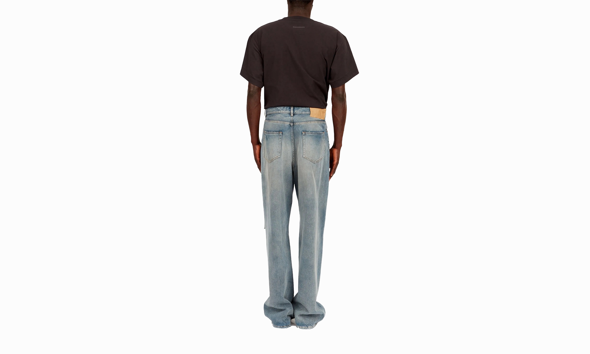 Regular Leg Jeans With Knee Slash "Blue" Reliable Fit