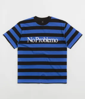 No Problemo Striped T-Shirt - Black Multi Belt loops Fashion-Forward