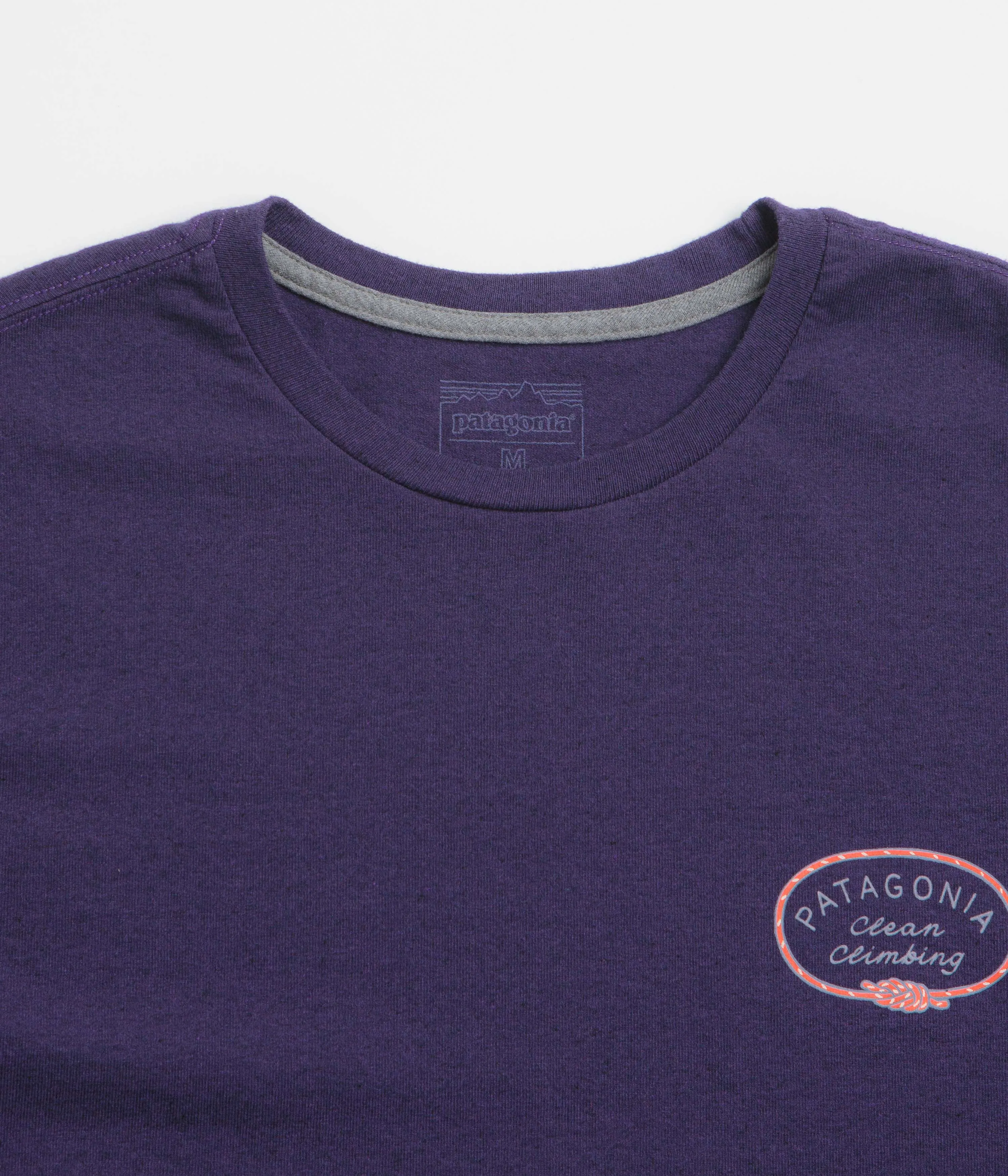 Sun Protective Fabric Elasticized Patagonia Clean Climb Roots Responsibili-Tee T-Shirt - Plummet Purple