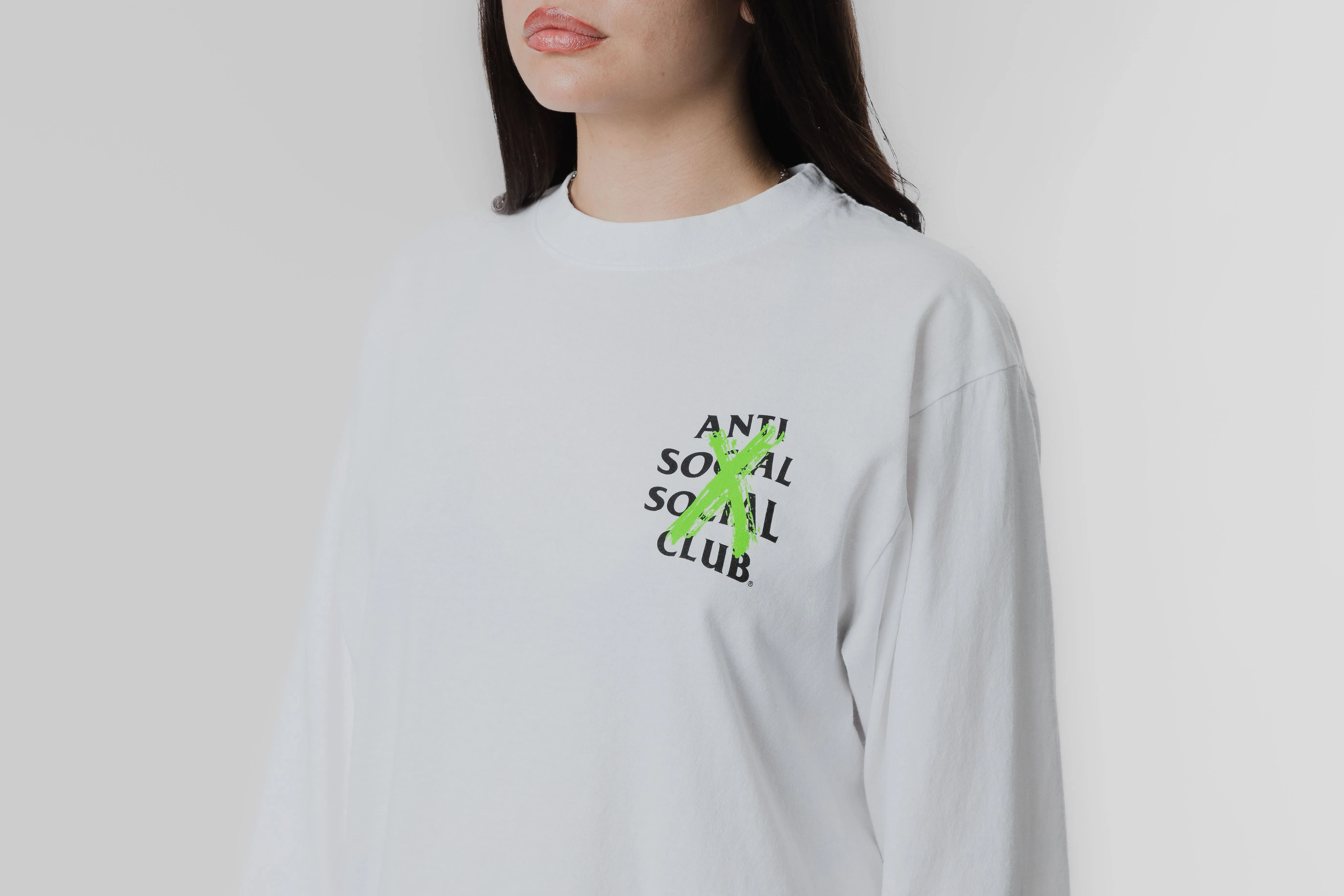 CrossGrain Fabric Anti Social Social Club Cancelled  Long-Sleeve Tee 'White'