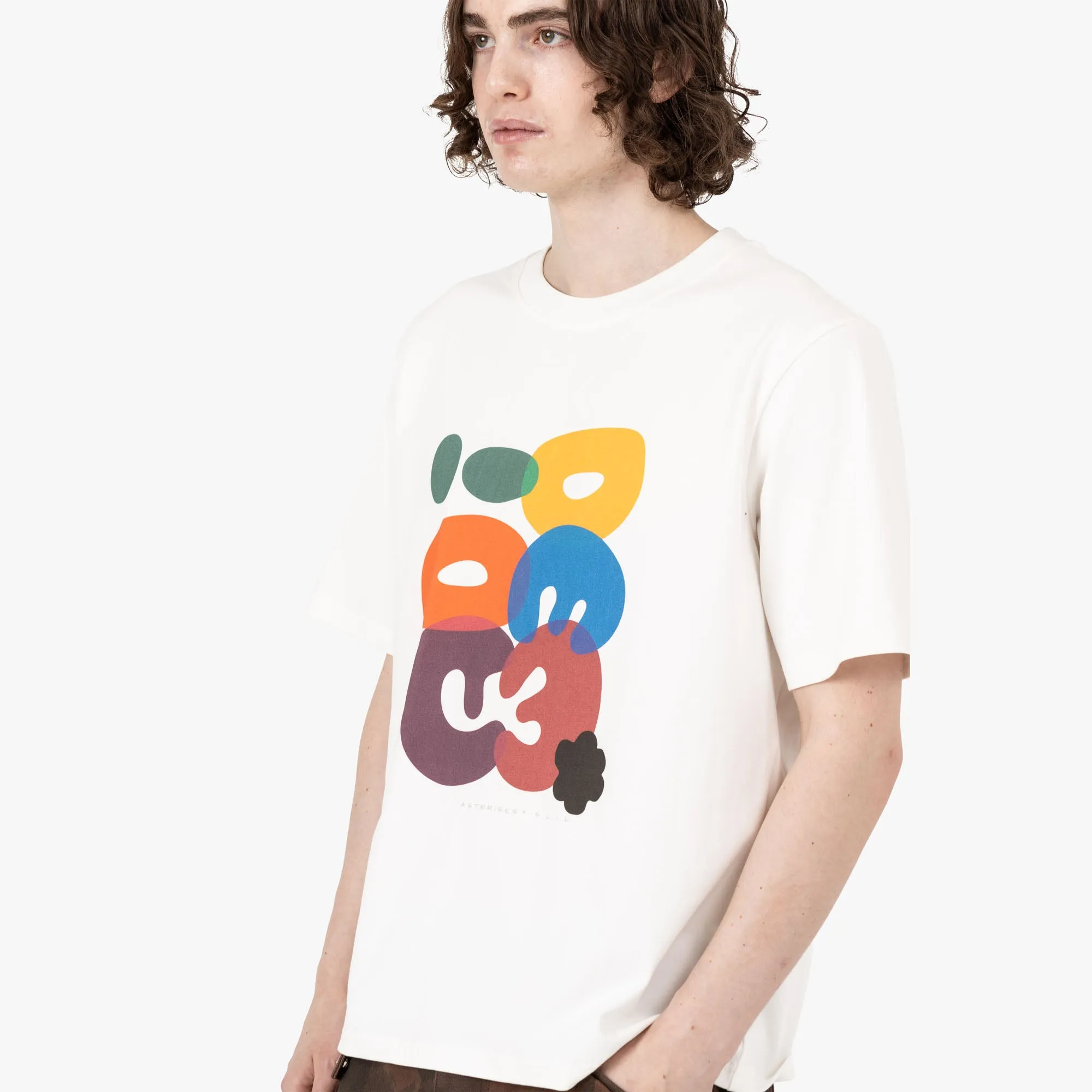 Adidem Asterisks Bubble Letters T-Shirt / Cream boat venue