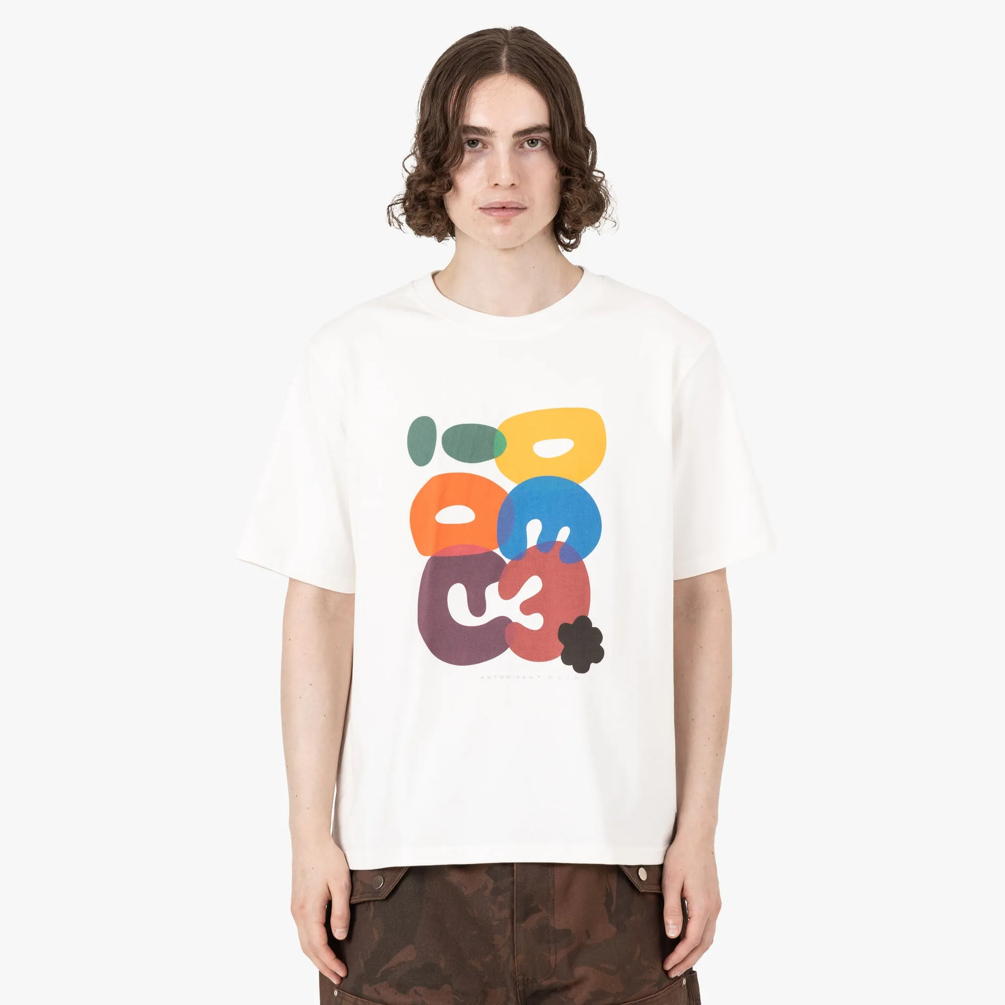 cruise venue Adidem Asterisks Bubble Letters T-Shirt / Cream