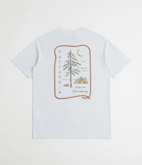 Exclusive Design bootcut pants silhouette Patagonia Clean Climb Roots Responsibili-Tee T-Shirt - White