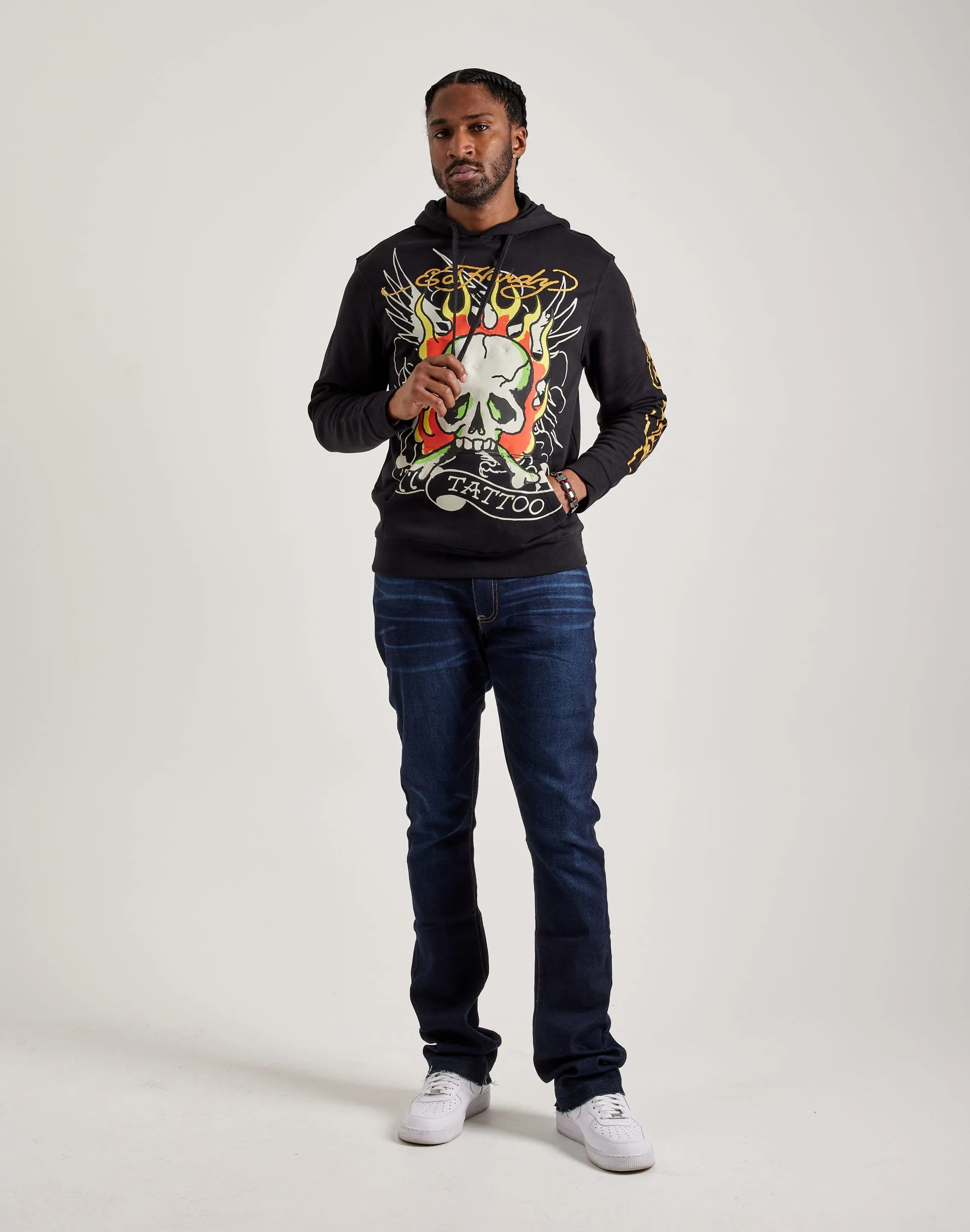 NonRestrictiveCut Ed Hardy Fire Skull Hoodie