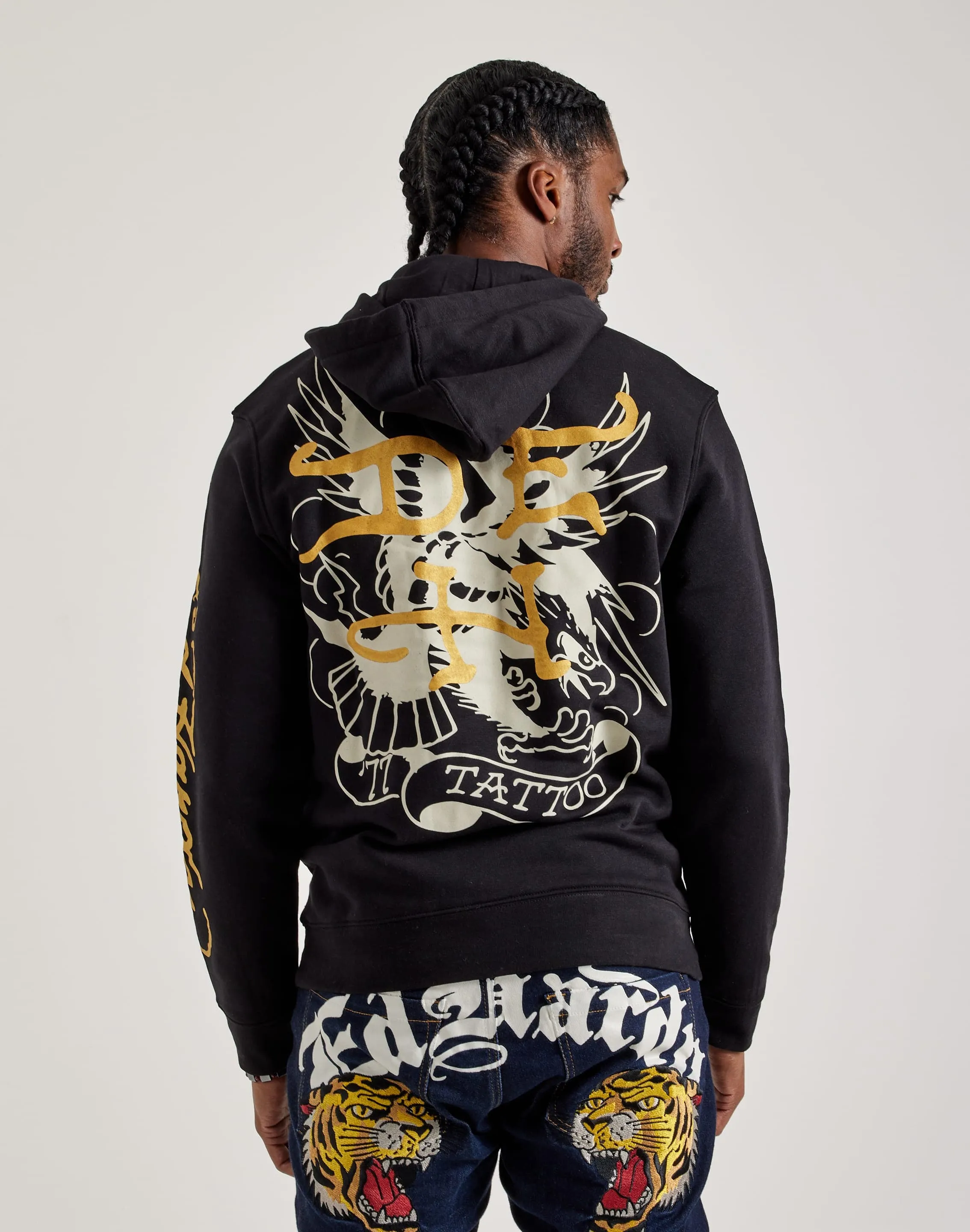 Ed Hardy Fire Skull Hoodie Flexible Material