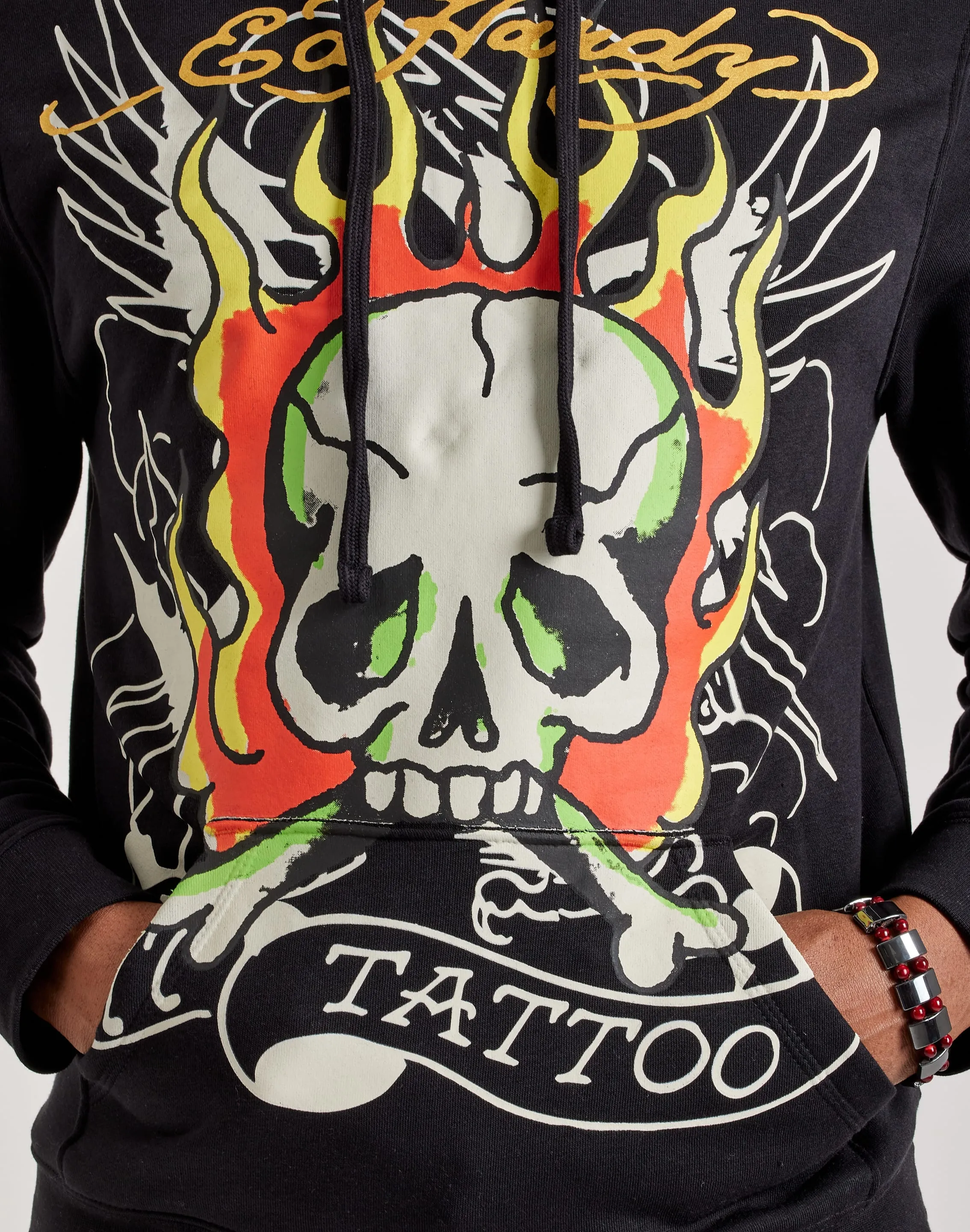 Coastal Chic Ed Hardy Fire Skull Hoodie
