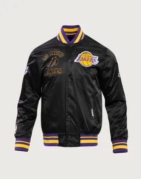 Pro Standard NBA Los Angeles Lakers Retro Classic Rib Satin Jacket Soft Flow Heavy Silk