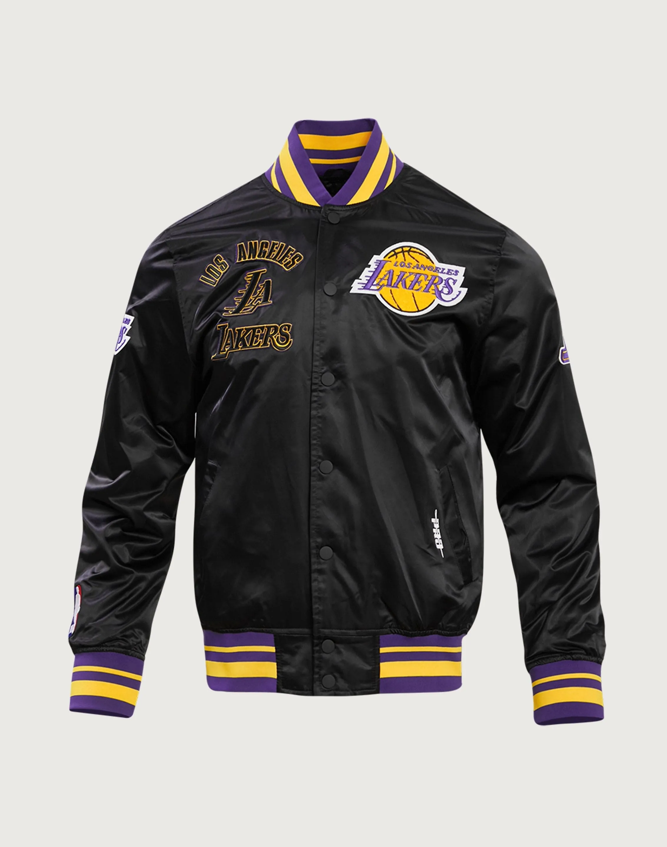 Pro Standard NBA Los Angeles Lakers Retro Classic Rib Satin Jacket Soft Flow Heavy Silk