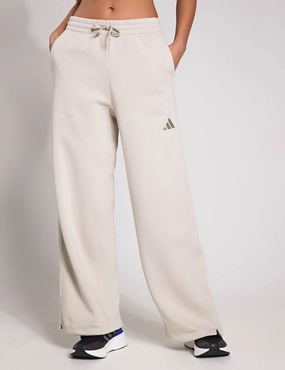 Friction Free Lining ALL SZN Fleece Loose Wide-Leg Pants - Wonder Alumina