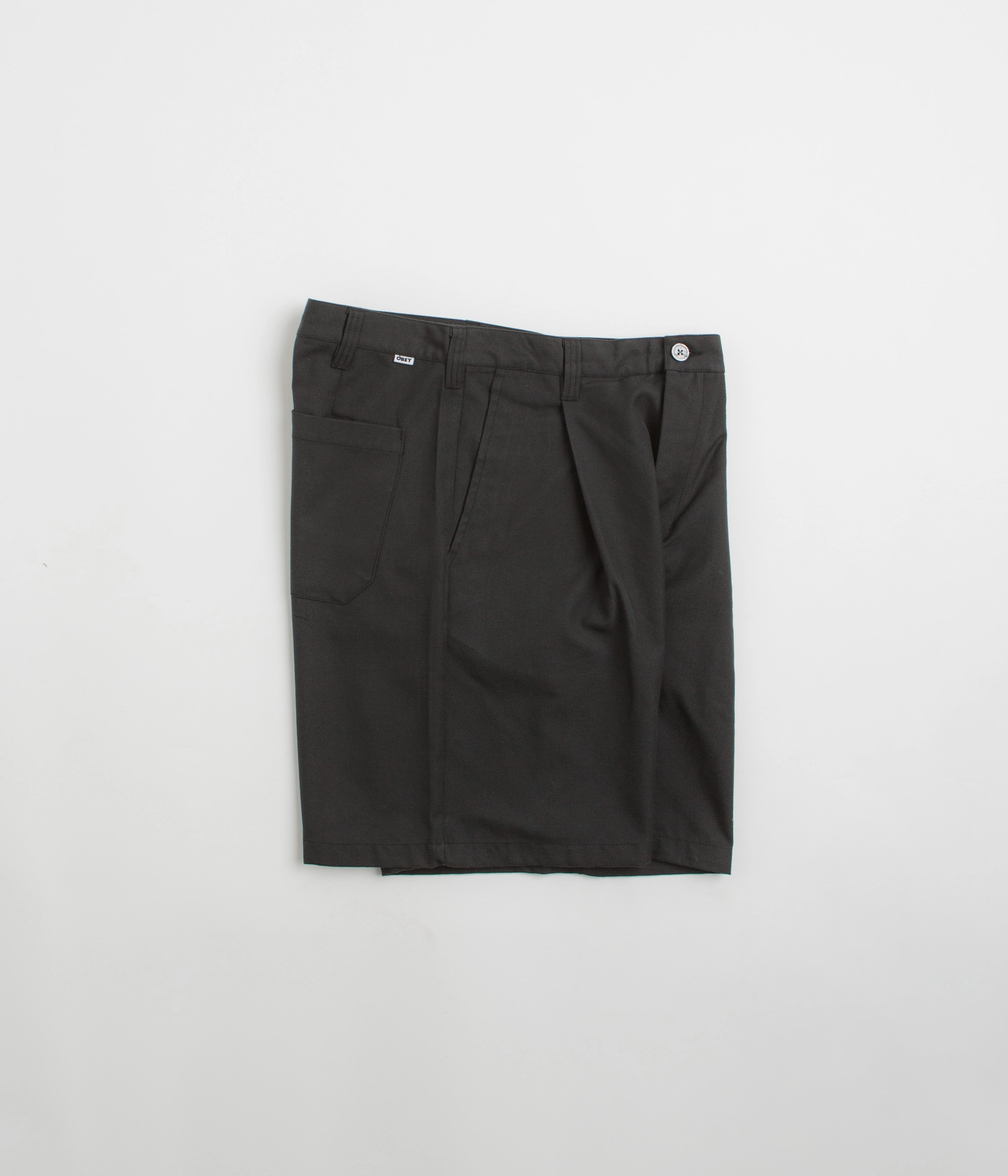 Obey Oliver Shorts - Pirate Black thermal fabric