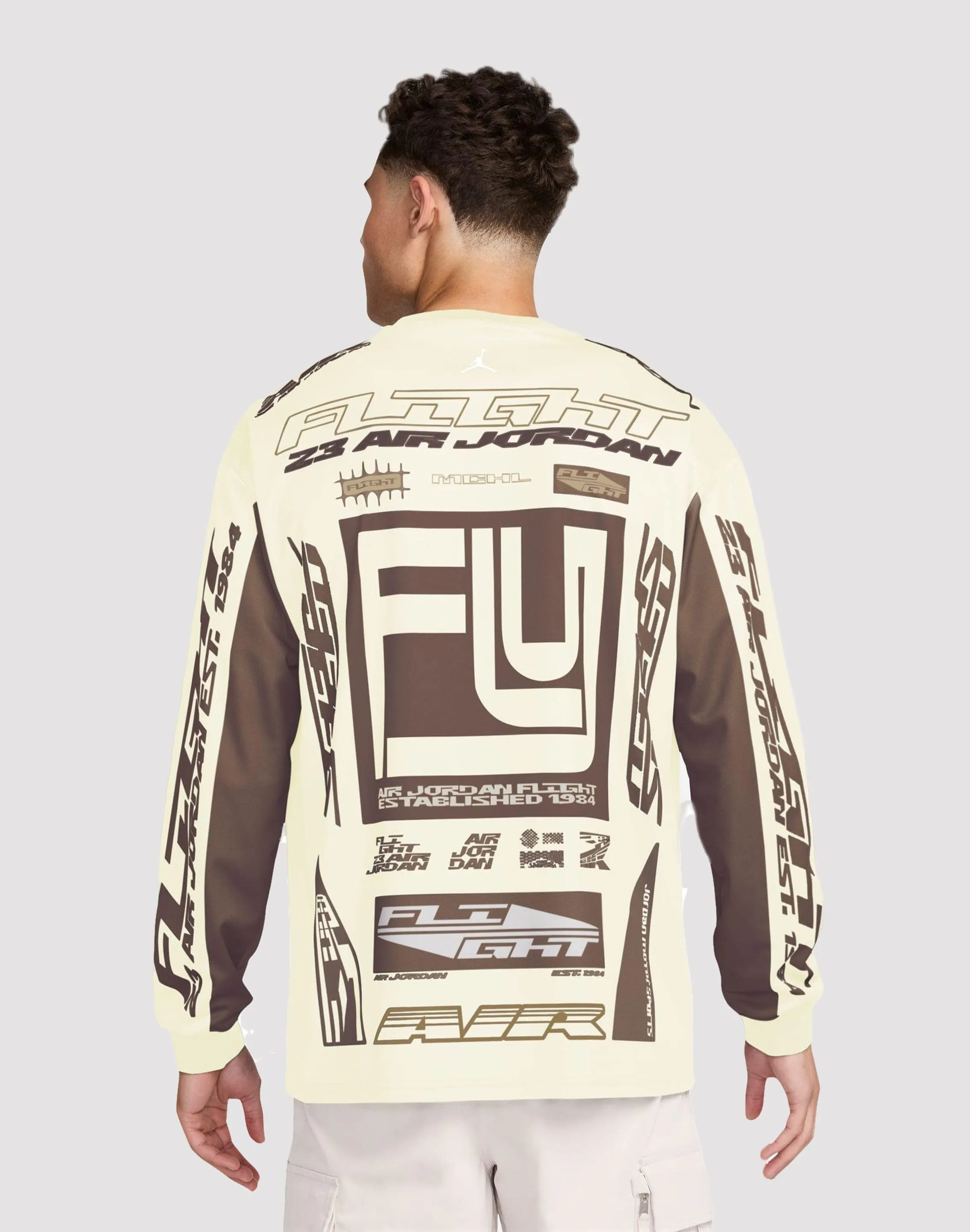 Jordan MVP Printed Longsleeve Archaeo Brown Shirt TearResistantMaterial Glitter Fit