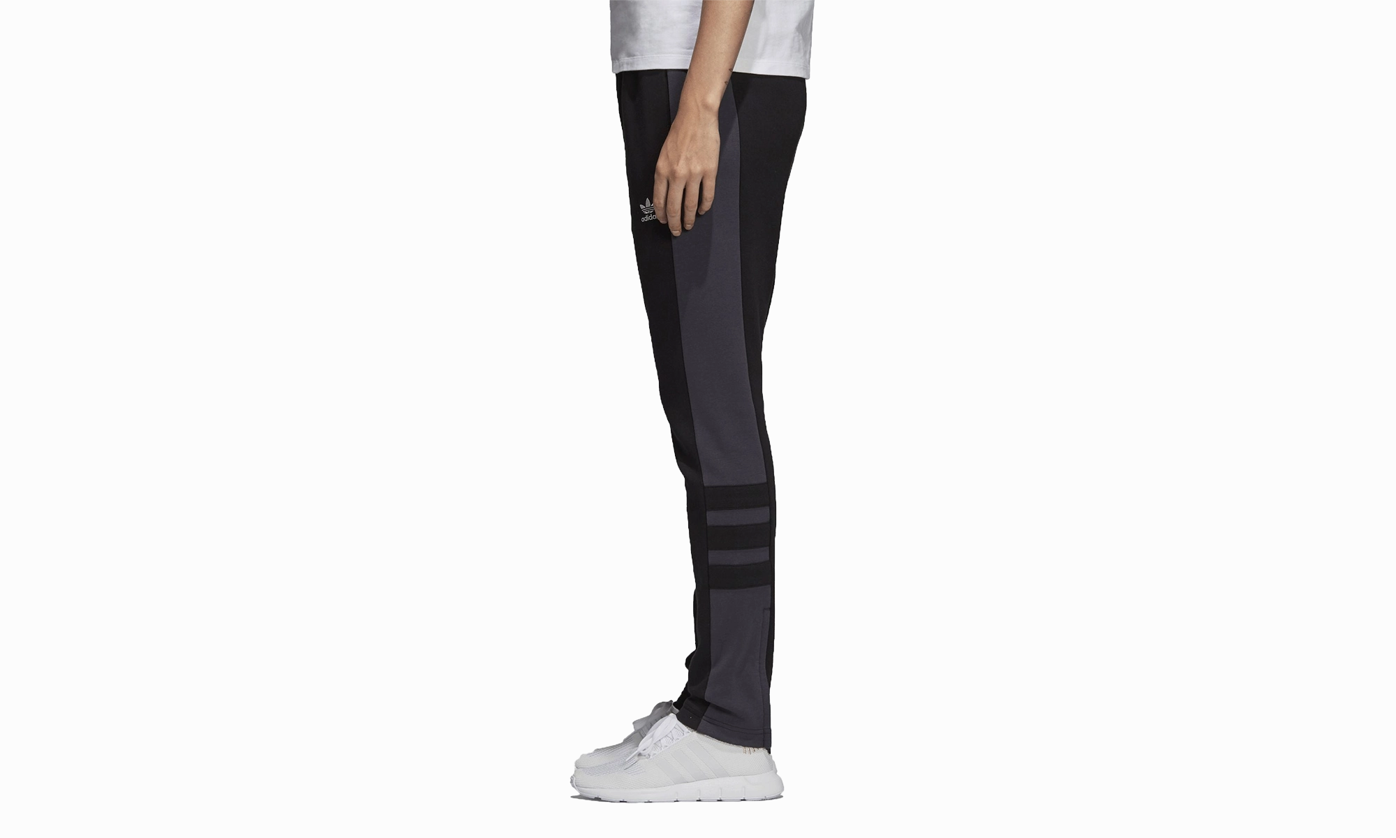 SheerLayeredPanels Durable Stitching Athletic Sportswear Track Pants "Black / White"