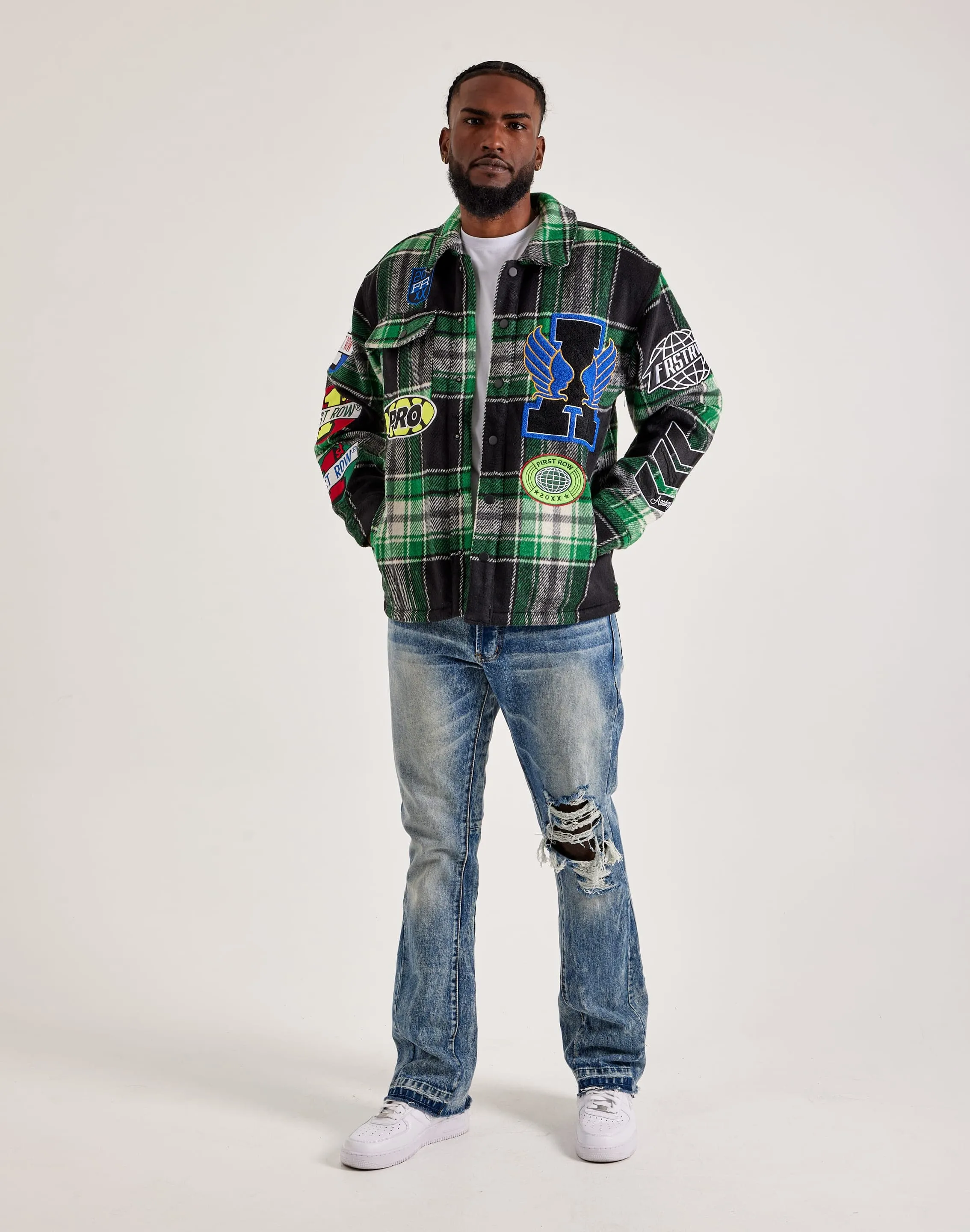 First Row Classic Shacket Glitter Fit