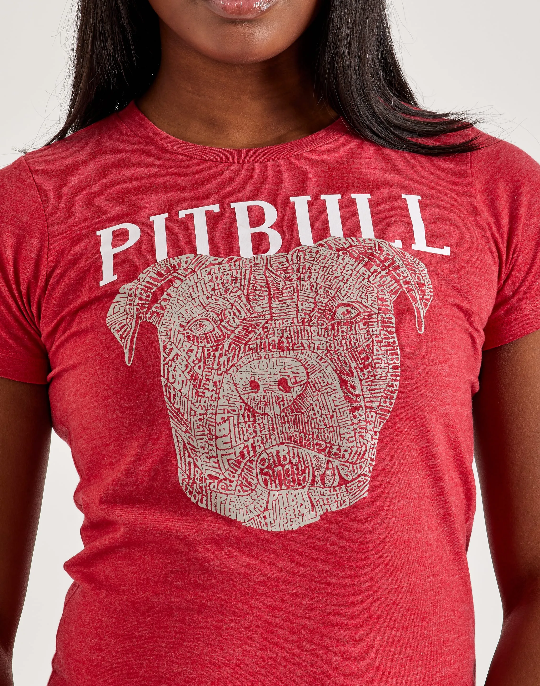 LA Pop Art Word Art Pitbull Face Tee FourWay Stretch