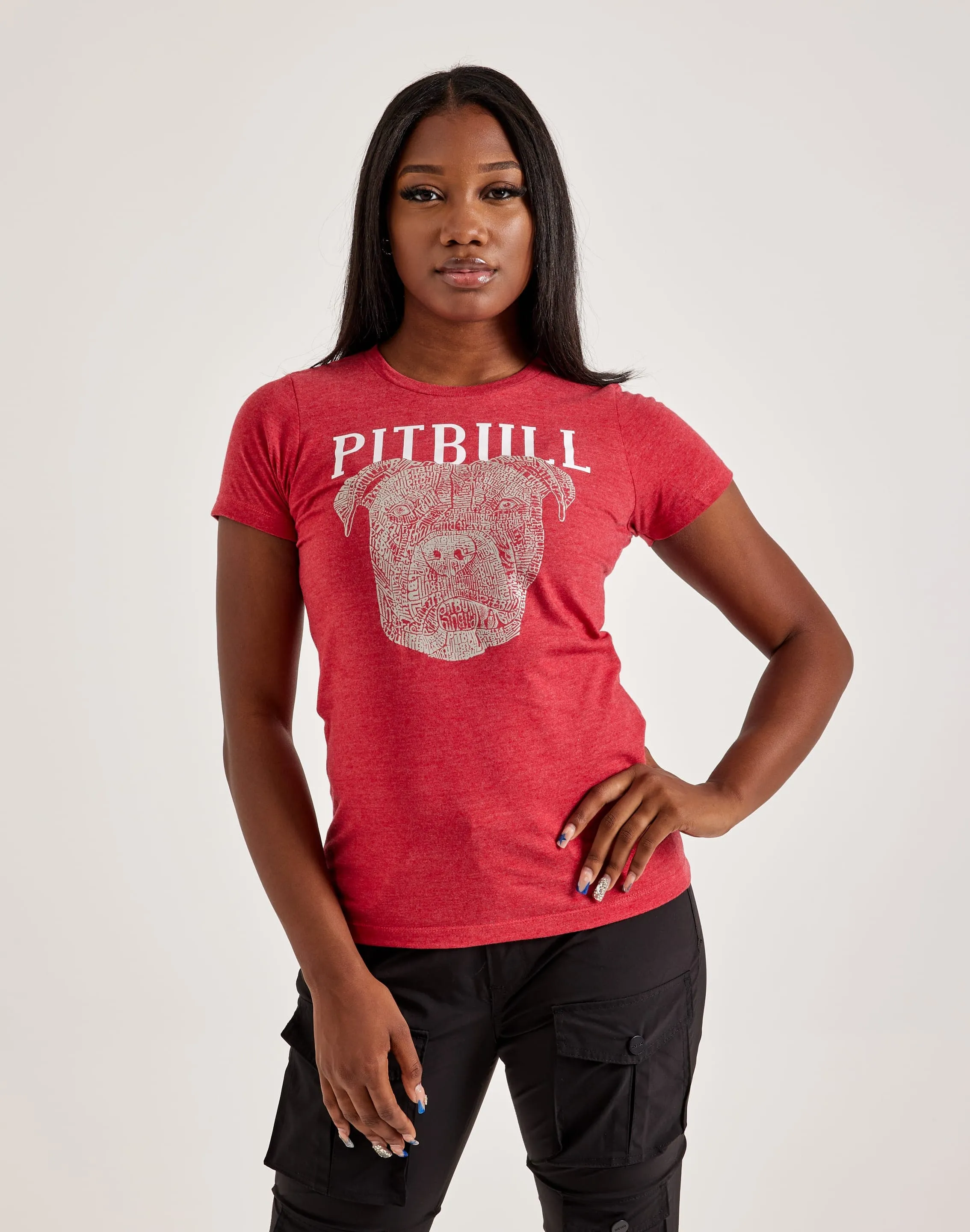 LA Pop Art Word Art Pitbull Face Tee Love Energy