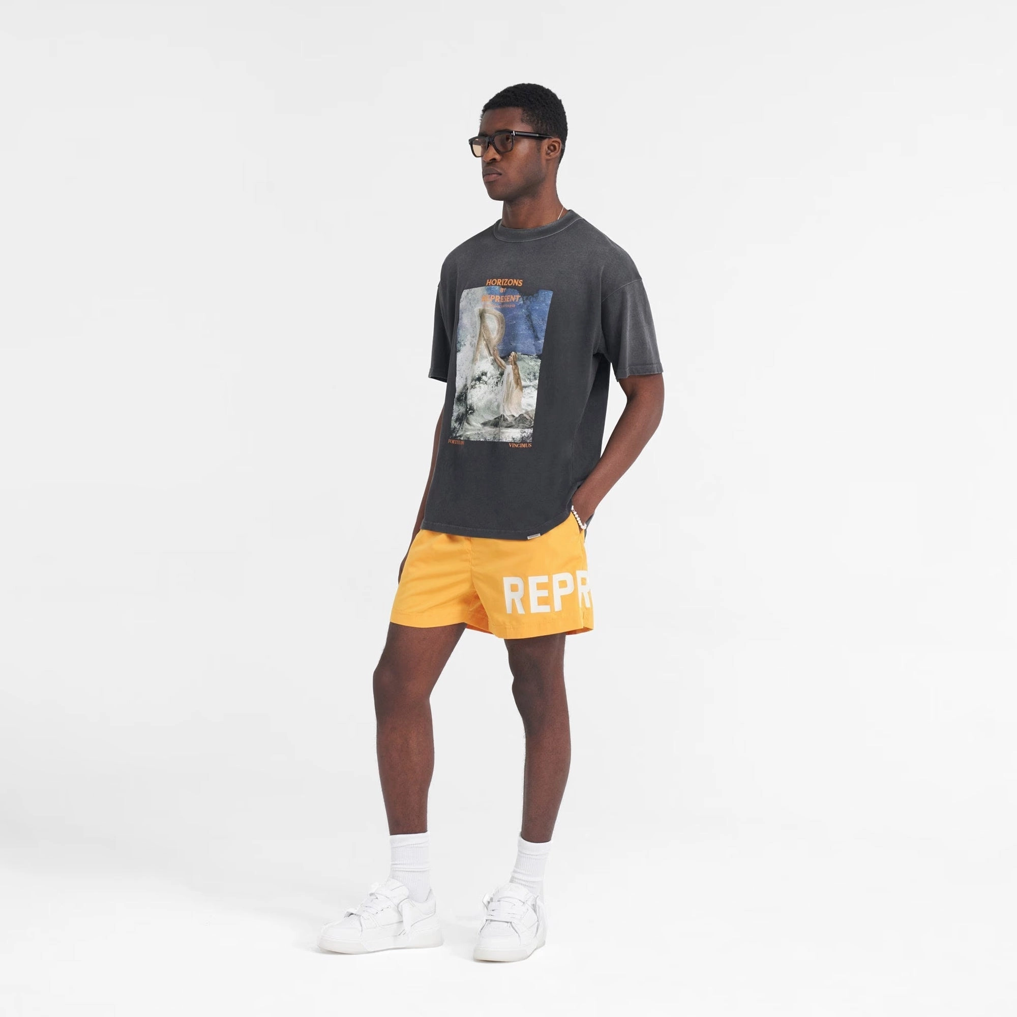 REPRESENT | HIGHER TRUTH T-SHIRT { AGED BLACK Run Ready Virtual Mode