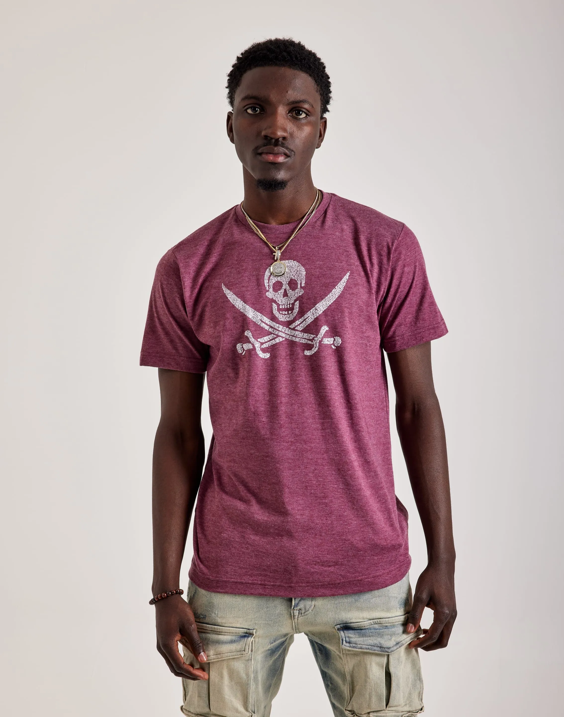 Soul Ease LA Pop Art Word Art Pirate Skull Tee