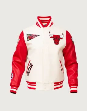 Pro Standard NBA Chicago Bulls Retro Classic Rib Wool Varsity Jacket Legend Glow Organic Cotton Certification