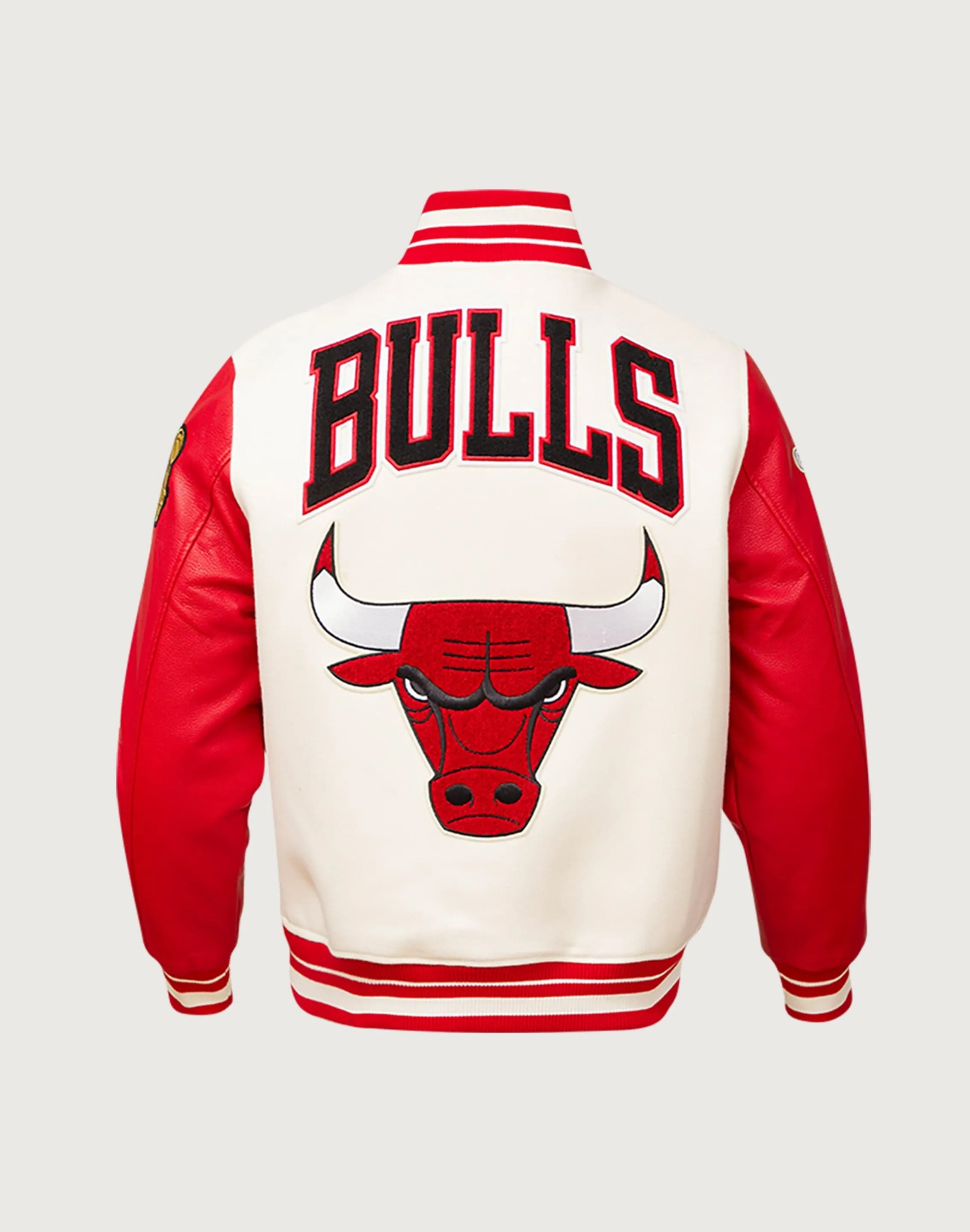 Pro Standard NBA Chicago Bulls Retro Classic Rib Wool Varsity Jacket Compression Fit Matte Tone