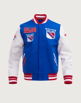 Pro Standard NHL New York Rangers Retro Classic Rib Wool Varsity Jacket Spring Glow