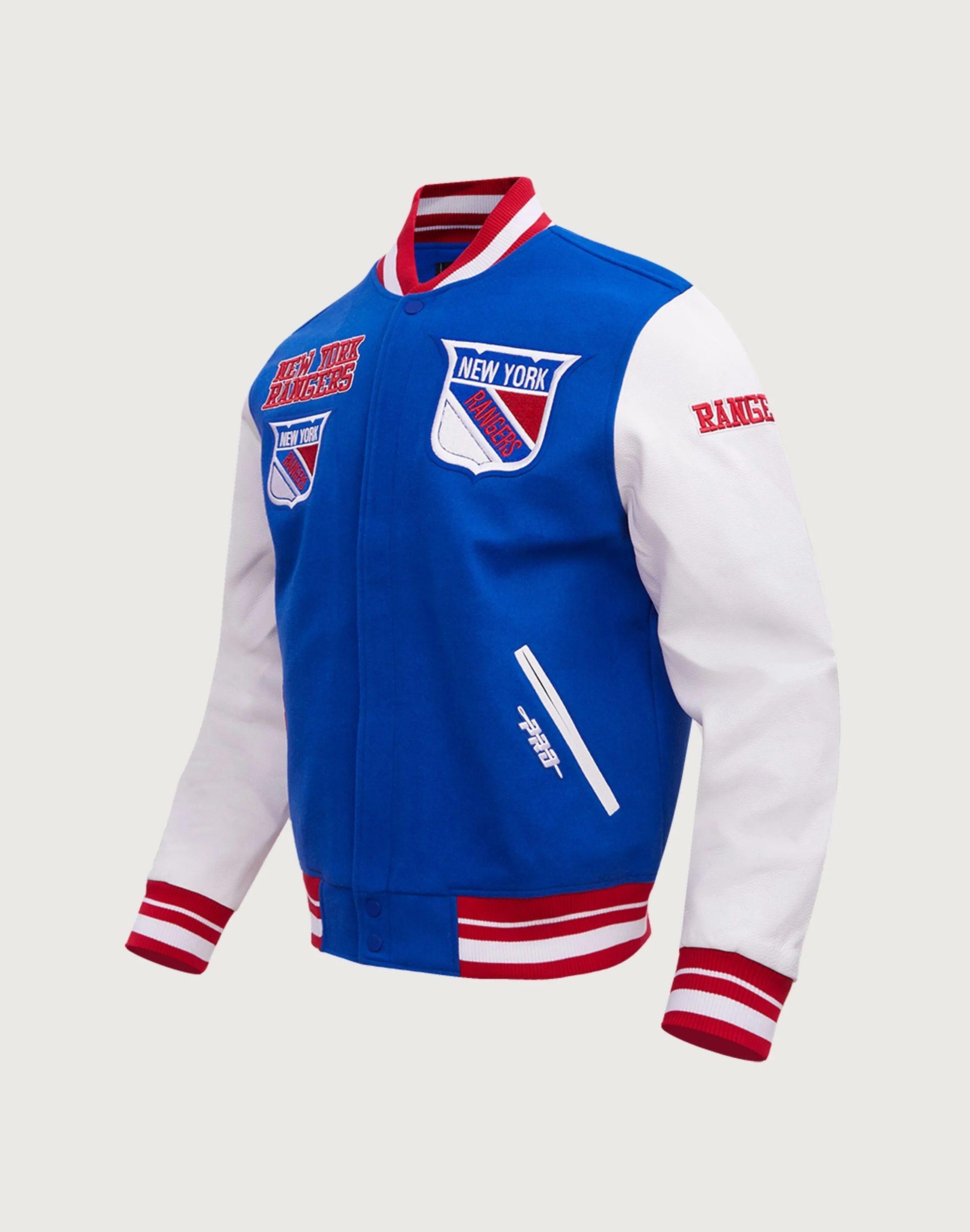 Data Mode Pro Standard NHL New York Rangers Retro Classic Rib Wool Varsity Jacket