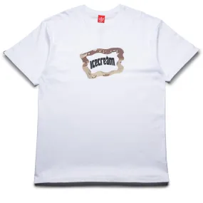 Double Needle Stitching Ice Cream Dessert Tee - White