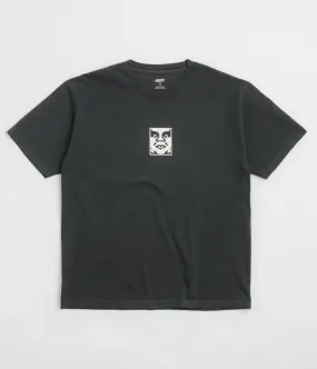 Volleyball college event Obey Icon Face T-Shirt - Pigment True Vintage Black