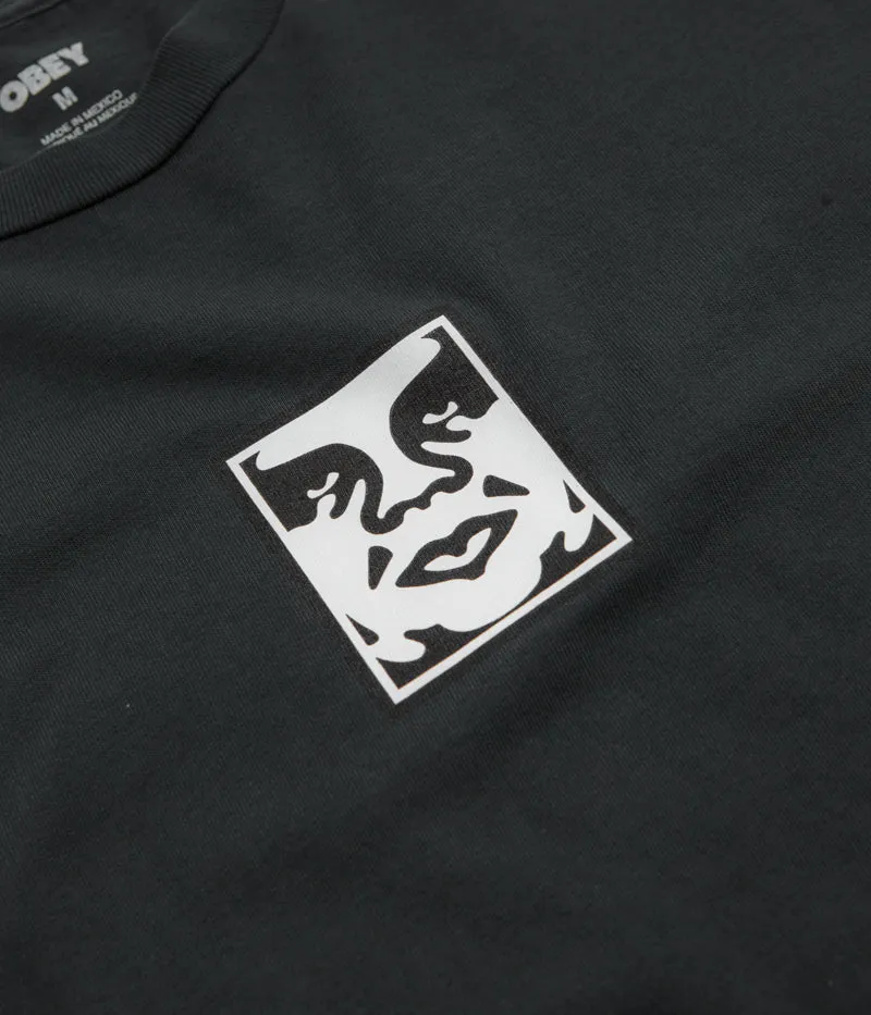 Obey Icon Face T-Shirt - Pigment True Vintage Black Casual-wear