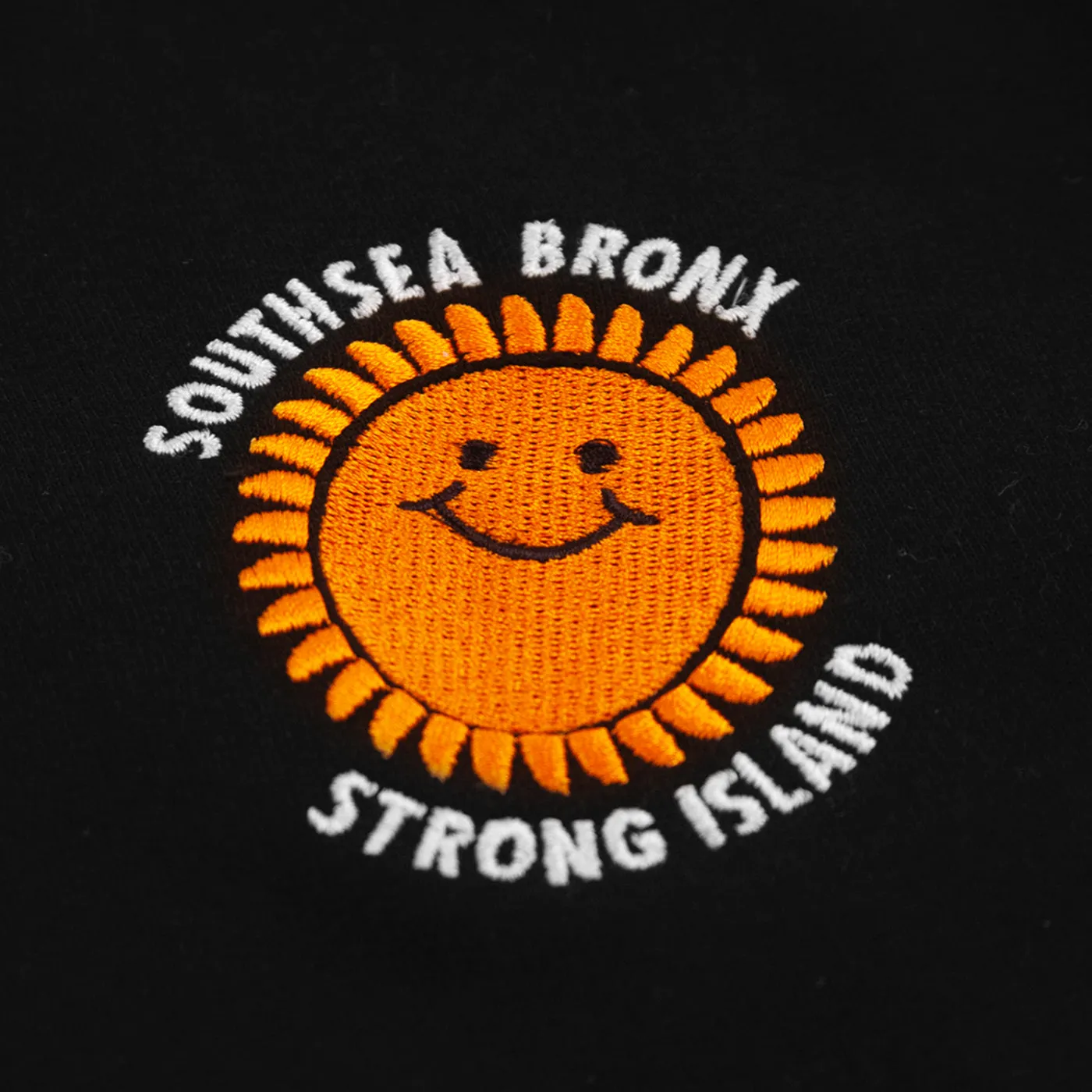 Autumn Wear Southsea Bronx Strong Island Embroidered Quarter Zip Sweatshirt - Black