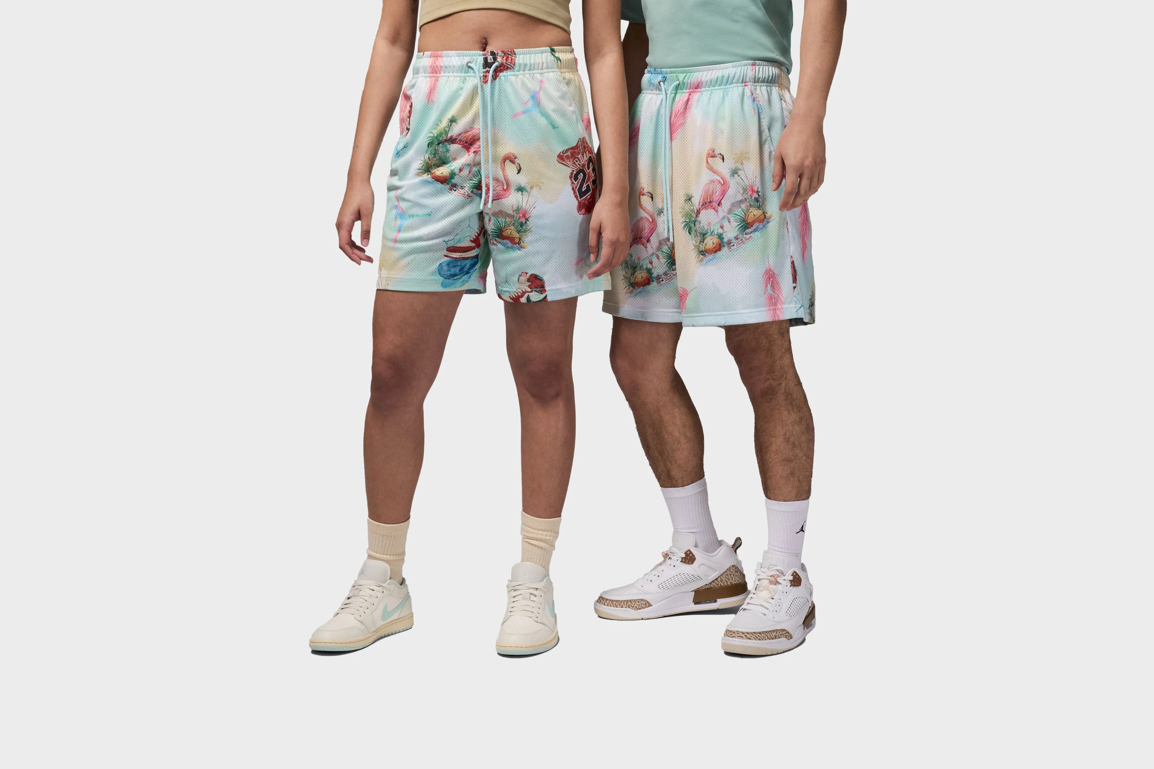 Glam Night Polish Tone Air Jordan Essentials Printed Mesh Shorts (Sail/Glacier Blue)