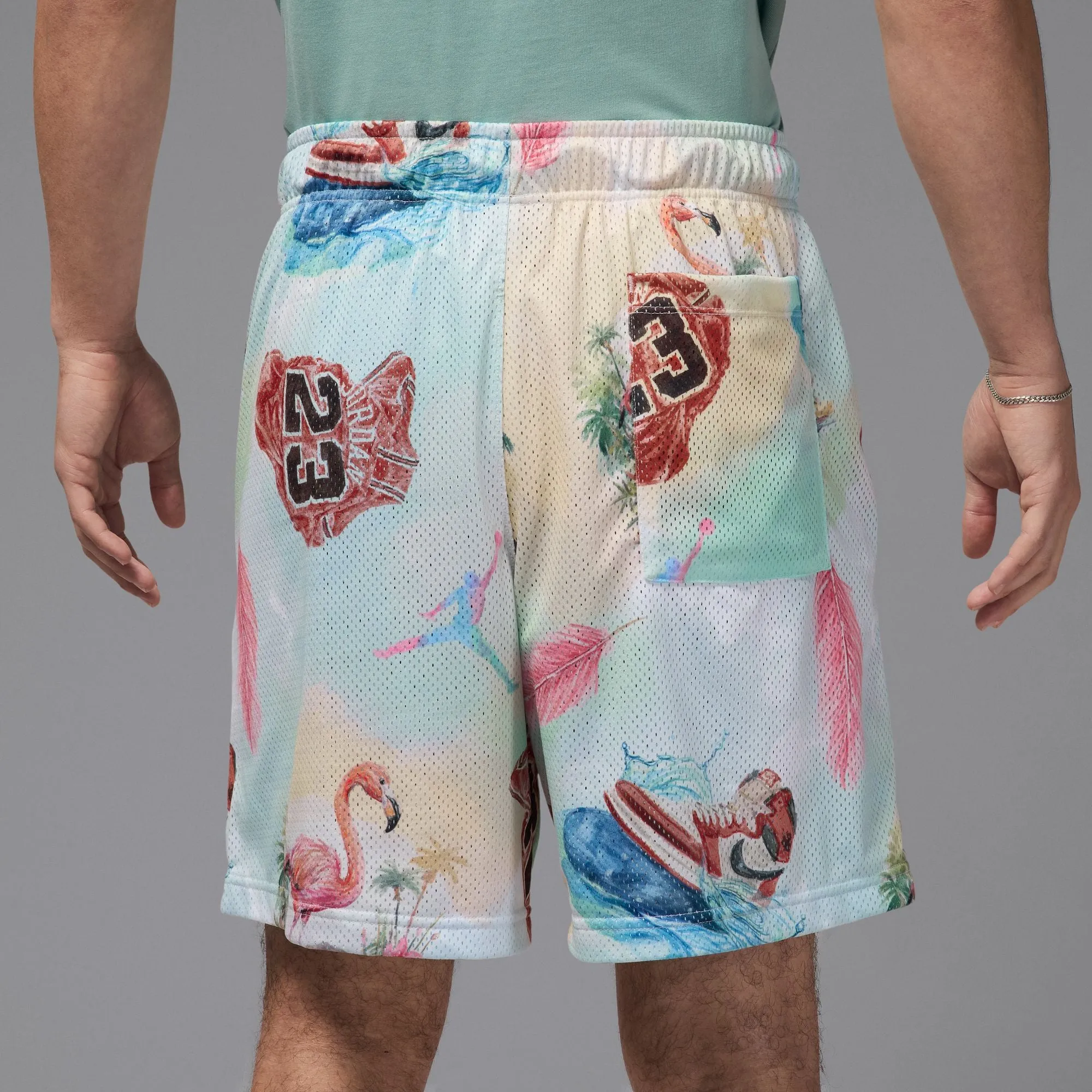 AntiPillingFabric Air Jordan Essentials Printed Mesh Shorts (Sail/Glacier Blue)