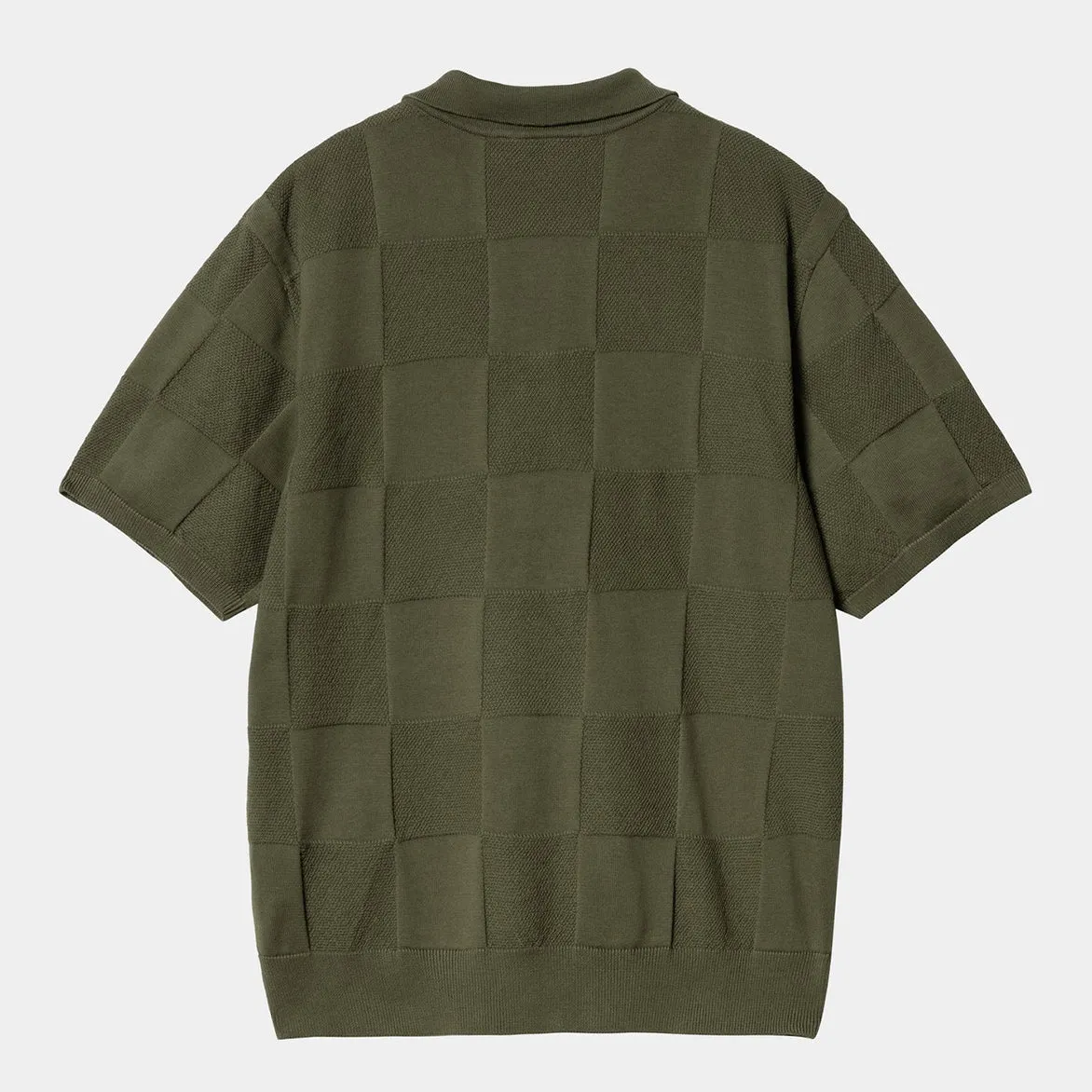 S/S CHECKER POLO - DOLLAR GREEN River Core Handmade Fit