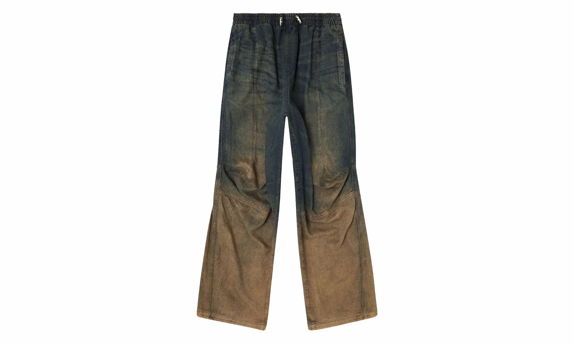 Breathable Fit Hypoallergenic Material Composition Relaxed Degrade Drawstring Jeans D-Pari "Blue"