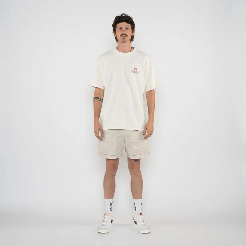 hypoallergenic Exhibition Represent Grand Vintage Hand Drawn Tee - Aged White