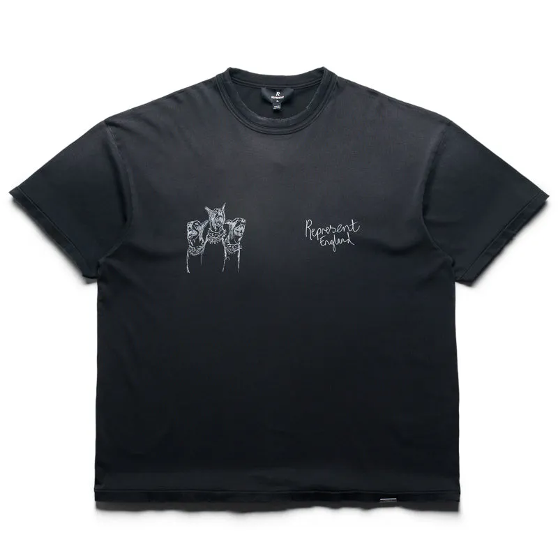 Mountain area city break Represent Hand Drawn Thoroughbred Dogs Tee - Aged Black