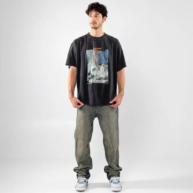 Reinforced Seams amusement park event Represent Higher Trust Tee - Aged Black