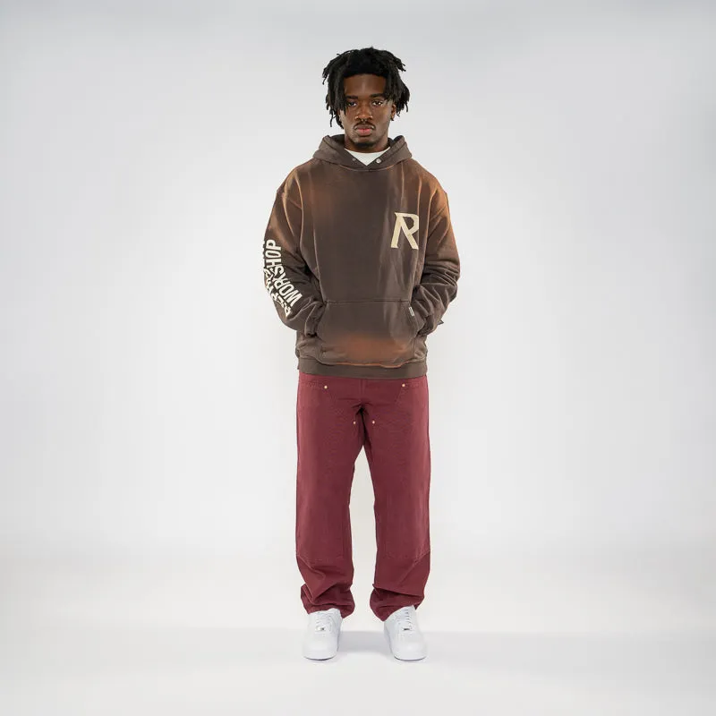 Non Fade Technology skating clothes Represent Masking Tape Initial Hoodie - Cedar