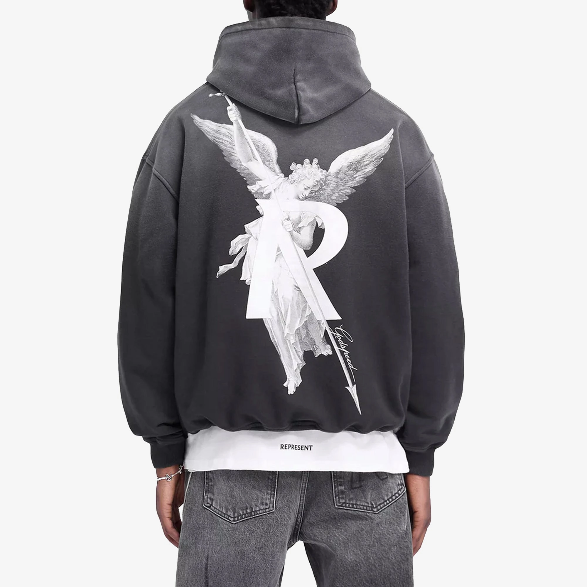 HighVisibility Trim AI Core Represent | ARCHANGEL HOODIE { BLACK